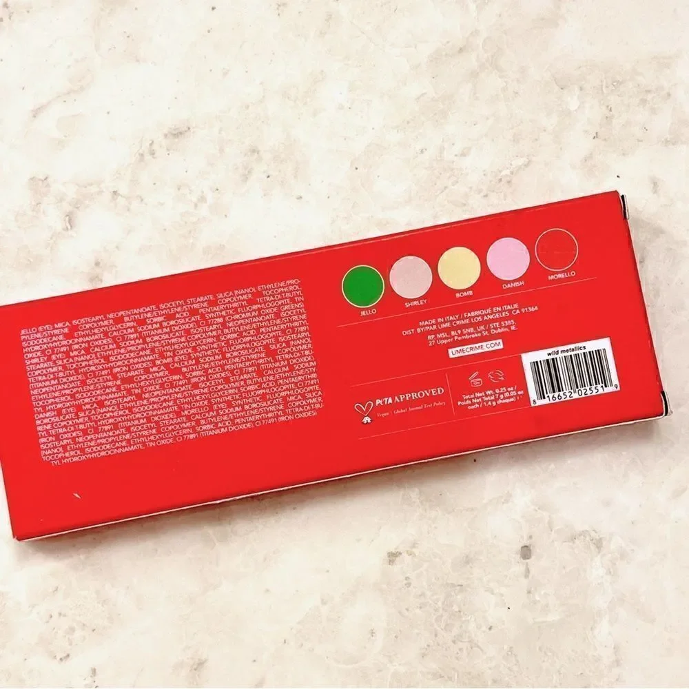 Lime Crime WET CHERRY WILD METALLICS EYE & FACE PALETTE EYESHADOW NIB NEW
